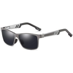 Aviator Aluminum Magnesium Alloy Sunglasses Polarizing Driving Glasses for Men with Spring Legs - B - CH18QTGEQ3C $64.14