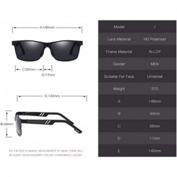 Aviator Aluminum Magnesium Alloy Sunglasses Polarizing Driving Glasses for Men with Spring Legs - B - CH18QTGEQ3C $36.41