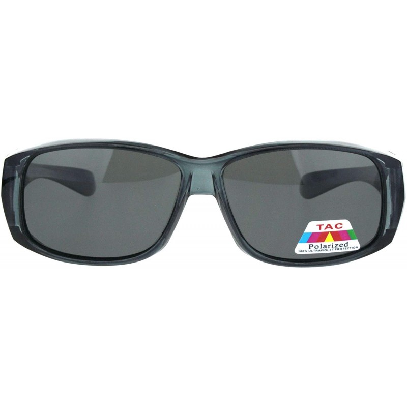 Rectangular Polarized Anti Glare Womens Fitover OTG 57mm Sunglasses - Grey - C112BWPGNEZ $13.97