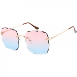 Square Candy Lens 80s Fashion Square Frame Aviator Sunglasses - Pink - CP18URM63QU $8.73