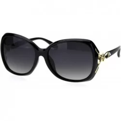 Butterfly Polarized Lens Womens Fox Tail Rhinestone Butterfly Plastic Sunglasses - Black Smoke - CB18TN33GIR $26.32