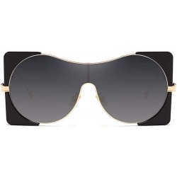 Oversized Sunglasses Fashionable Metal Large Frame Sunglasses Brilliant Ladies'Ultraviolet Protection - E - CN18Q0H2Q3E $24.00