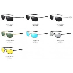 Rectangular Polarized Sunglasses Driving Photosensitive Glasses 100% UV protection - Black/Yellow - C918QCZRTDW $13.87