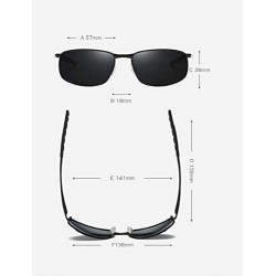 Rectangular Polarized Sunglasses Driving Photosensitive Glasses 100% UV protection - Black/Yellow - C918QCZRTDW $13.87
