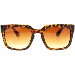 Rectangular Mens Squared Rectangular Horn Rim Luxury Fashion Keyhole Sunglasses - Tortoise Gold - CB11NYFZ89D $18.51