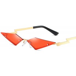 Sport Metal Frame Cat Eye Sunglasses Women/Men Brand Female Vintage Mirror Sun Glasses Ladies Trending Triangle Eyewear - CH1...