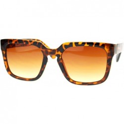 Rectangular Mens Squared Rectangular Horn Rim Luxury Fashion Keyhole Sunglasses - Tortoise Gold - CB11NYFZ89D $7.90