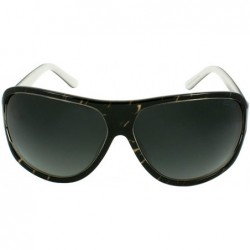 Wrap Handmade Retro Wraped Flat-Top Aviators Sunglasses HM206 - Black/Tan/White - CB118NFWYPF $28.05