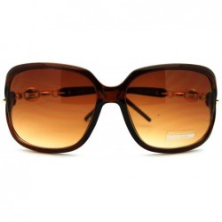 Square Luxurious Fashion Women's Sunglasses Oversized Square - Brown - CM186I4Q80A $9.37