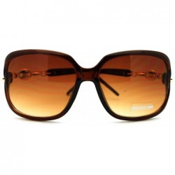 Square Luxurious Fashion Women's Sunglasses Oversized Square - Brown - CM186I4Q80A $9.37