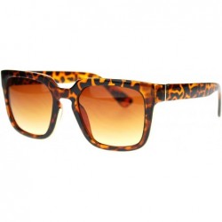 Rectangular Mens Squared Rectangular Horn Rim Luxury Fashion Keyhole Sunglasses - Tortoise Gold - CB11NYFZ89D $7.90