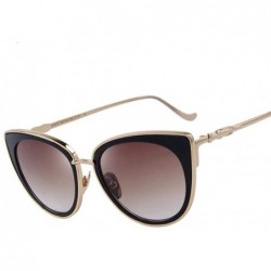 Cat Eye Fashion Women Cat Eye Sunglasses Alloy Frame Brand Designer Sunglasses C03 Pink - C04 Leopard - CU18XDWXZ2N $10.18