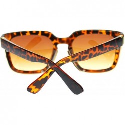 Rectangular Mens Squared Rectangular Horn Rim Luxury Fashion Keyhole Sunglasses - Tortoise Gold - CB11NYFZ89D $7.90