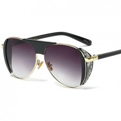 Round diamond Glasses glasses Fashion Sunglasses - Black&silver - CQ18R486X2L $13.76