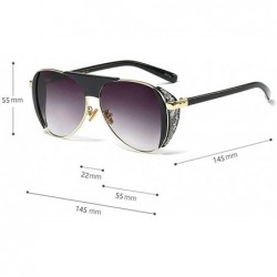 Round diamond Glasses glasses Fashion Sunglasses - Black&silver - CQ18R486X2L $13.76