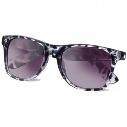 Sport Wayfarer Style Sunglasses - Sun Protection UV400 Unisex Classic Geek Nerd Retro - Leopard Print Black - CI11GYQ27KR $29.91