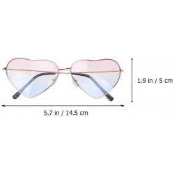 Oval 2pcs Heart Sunglasses Love Heart Fashion Eyewear Heart Sunglasses Glasses for Man Women Adult (Pink with Blue) - C9194W2...