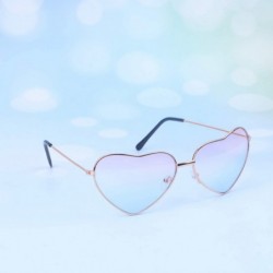 Oval 2pcs Heart Sunglasses Love Heart Fashion Eyewear Heart Sunglasses Glasses for Man Women Adult (Pink with Blue) - C9194W2...