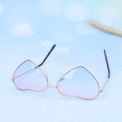 Oval 2pcs Heart Sunglasses Love Heart Fashion Eyewear Heart Sunglasses Glasses for Man Women Adult (Pink with Blue) - C9194W2...