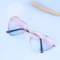 Oval 2pcs Heart Sunglasses Love Heart Fashion Eyewear Heart Sunglasses Glasses for Man Women Adult (Pink with Blue) - C9194W2...