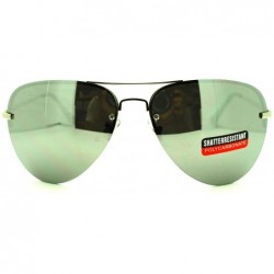 Rimless Color Mirrored Mirror Lens Rimless Tear Drop Luxury Fashion Pilot Sunglasses Mirror - CQ11LZBE5CJ $20.05