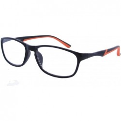 Rectangular Double Injection Reading Glasses 4696BDNEW - Matte Black / Orange - CR12FN0KRAF $30.65