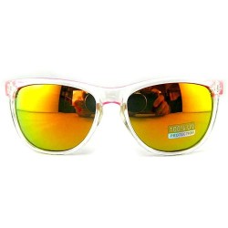 Wayfarer New Promotional Budget Wayfarer Retro Crystal 2-Tone Sunglasses - Flash Mirror Lens - Yellow - CZ11F4Y9NVB $11.53