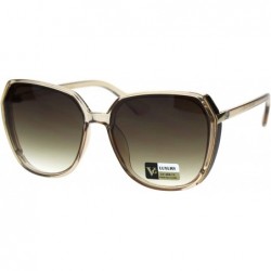 Butterfly Womens Mod Oversize Designer Fashion Squared Butterfly Sunglasses - Beige Brown - CC18OLKM572 $12.08