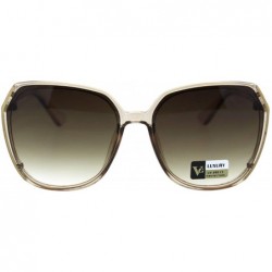 Butterfly Womens Mod Oversize Designer Fashion Squared Butterfly Sunglasses - Beige Brown - CC18OLKM572 $12.08