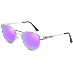 Wrap Fashion Driving Polarized Sunglasses for Men Metal Frame Ultra Light - Purple Color - CR180A4TGMD $64.08