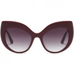 Oversized New Fashion Oversized Frame Cat Sunglasses PC Lens - Wine Red - CW18ES0OT9O $22.07