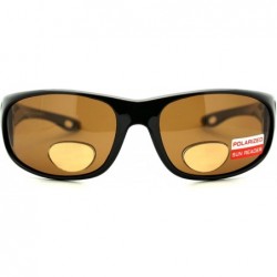 Rectangular Polarized Bifocal Sunglasses Mens Rectangular Black Frame - Black (Brown) - C7188U98AEX $13.73
