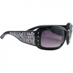 Sport Texas A&M Aggies TAMU Black Zebra Print Clear Crystals Sunglasses S4ZB - C811BZJE9R7 $15.99