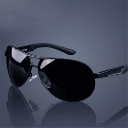 Semi-rimless Men Polarized Sunglasses Driving Pilot Sunglass Man Eyewear Sun Glasses - C1 - CA194OE77ID $18.51