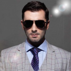 Semi-rimless Men Polarized Sunglasses Driving Pilot Sunglass Man Eyewear Sun Glasses - C1 - CA194OE77ID $18.51