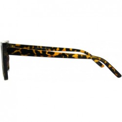 Cat Eye Womens Color Mirror Squared Flat Top Goth Cat Eye Sunglasses - Tortoise Orange - CQ189U6ASYT $11.11