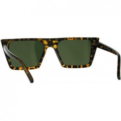 Cat Eye Womens Color Mirror Squared Flat Top Goth Cat Eye Sunglasses - Tortoise Orange - CQ189U6ASYT $11.11