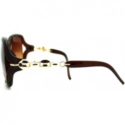 Square Luxurious Fashion Women's Sunglasses Oversized Square - Brown - CM186I4Q80A $9.37