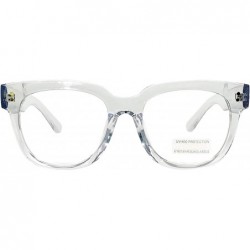Oval Retro Nerd Geek Oversized Eye Glasses Horn Rim Framed Clear Lens Spectacles - Crystal 21410 - CV195DYM8S6 $15.80
