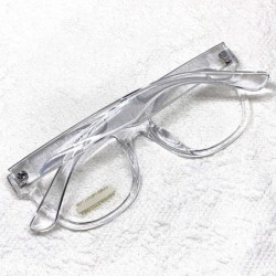 Oval Retro Nerd Geek Oversized Eye Glasses Horn Rim Framed Clear Lens Spectacles - Crystal 21410 - CV195DYM8S6 $15.80