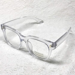 Oval Retro Nerd Geek Oversized Eye Glasses Horn Rim Framed Clear Lens Spectacles - Crystal 21410 - CV195DYM8S6 $15.80