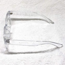 Oval Retro Nerd Geek Oversized Eye Glasses Horn Rim Framed Clear Lens Spectacles - Crystal 21410 - CV195DYM8S6 $15.80