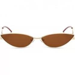 Cat Eye Classic Retro Designer Style Cat's Eye Sunglasses for Women metal AC UV 400 Protection Sunglasses - Gold Brown - C118...