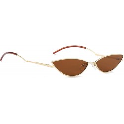 Cat Eye Classic Retro Designer Style Cat's Eye Sunglasses for Women metal AC UV 400 Protection Sunglasses - Gold Brown - C118...