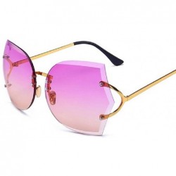 Rimless Fashion Oversized Rimless Sunglasses Women Clear Lens Glasses - A - C718R0QT0Y5 $11.29