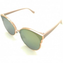 Rimless Oversized Sunglasses for Women - Fashion Mirrored Cat Eye Sunglasses with Rimless Design - Gold - C518NIC8OTY $9.76