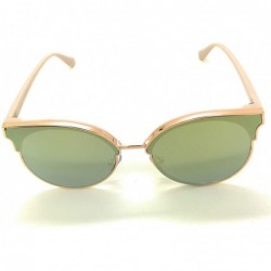 Rimless Oversized Sunglasses for Women - Fashion Mirrored Cat Eye Sunglasses with Rimless Design - Gold - C518NIC8OTY $9.76