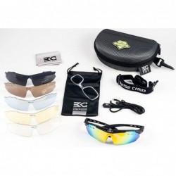 Sport Polarized Sunglasses Interchangeable Cycling Baseball - Black - CQ184KE9NO6 $54.42