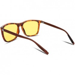 Square Night Vision Driving Glasses Mens Polarized Anti-Glare Eyewear B2293 - 2 Tortoise - C0180M3U98K $12.32