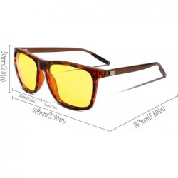 Square Night Vision Driving Glasses Mens Polarized Anti-Glare Eyewear B2293 - 2 Tortoise - C0180M3U98K $12.32